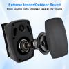 PNWCZ 4 Inch Outdoor Waterproof Wall Mount Speakers - Bluetooth 5.3, for Patio, Pool, Garden,Waterproof Weatherproof Design, IIndoor and Outdoor use (Pair Black) view 2