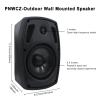 PNWCZ 6.5 Inch Outdoor Waterproof Wall Mount Speakers - Bluetooth 5.3, Wired Wall Mount Active Speakers,Waterproof Weatherproof Design, Compatible with Home Theater/Patio/Garden (Pair Black) view 2