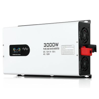 ZEEKYFOR 3000W Power Inverter Pure Sine Wave, Peak Power 6000W, DC to AC Converter, Car Inverter with LCD Digital Display & Wireless Remote Control,48V to 230V