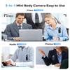 BOBLOV Mini Body Camera with Video: 128GB 007 Pocket Tiny Body Cams with Back Clip,1080P Small Wearable Camera with Audio Recording -User Friendly for Bike/Pet/Home/Proof view 3