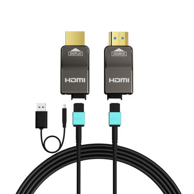 RUIPRO 8K Detachable Full Fiber Optic Armored HDMI 2.1 Cable 330FT, Ultra High Speed 48Gbps, Support 8K@60Hz 4K@120Hz, Dynamic HDR, eARC, Compatible with PS5/Xbox/Blu-ray/TV/Monitor/Projector