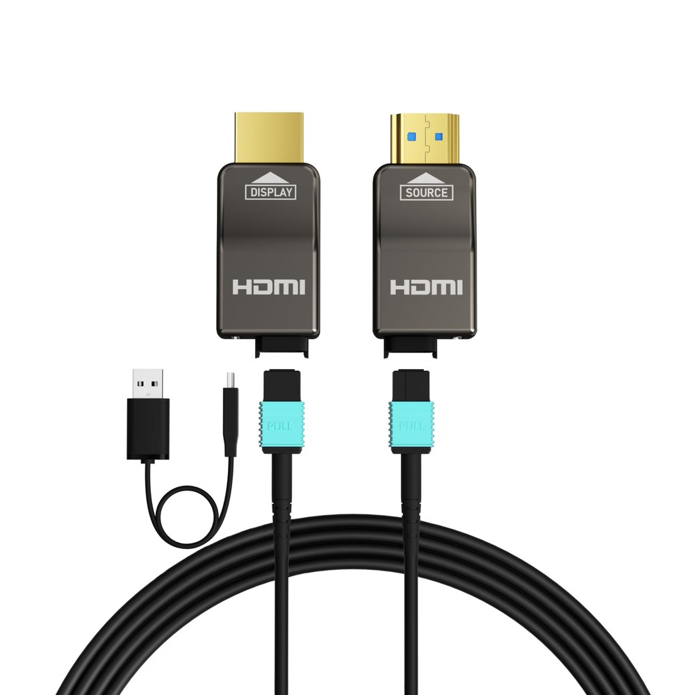 RUIPRO 8K Detachable Full Fiber Optic Armored HDMI 2.1 Cable 330FT, Ultra High Speed 48Gbps, Support 8K@60Hz 4K@120Hz, Dynamic HDR, eARC, Compatible with PS5/Xbox/Blu-ray/TV/Monitor/Projector