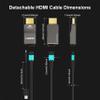RUIPRO 8K Detachable Full Fiber Optic Armored HDMI 2.1 Cable 330FT, Ultra High Speed 48Gbps, Support 8K@60Hz 4K@120Hz, Dynamic HDR, eARC, Compatible with PS5/Xbox/Blu-ray/TV/Monitor/Projector view 3