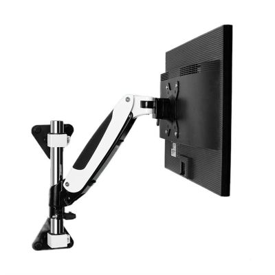 Monitor Mount Arm Single Monitor Wall Mount for 15-27 Inch Screens up to 17.6 lbs, Gas Spring Monitor Arm Mount, Full Motion Height Adjustable Industrial Monitor Arm Monitor Desk Mount(One arm)