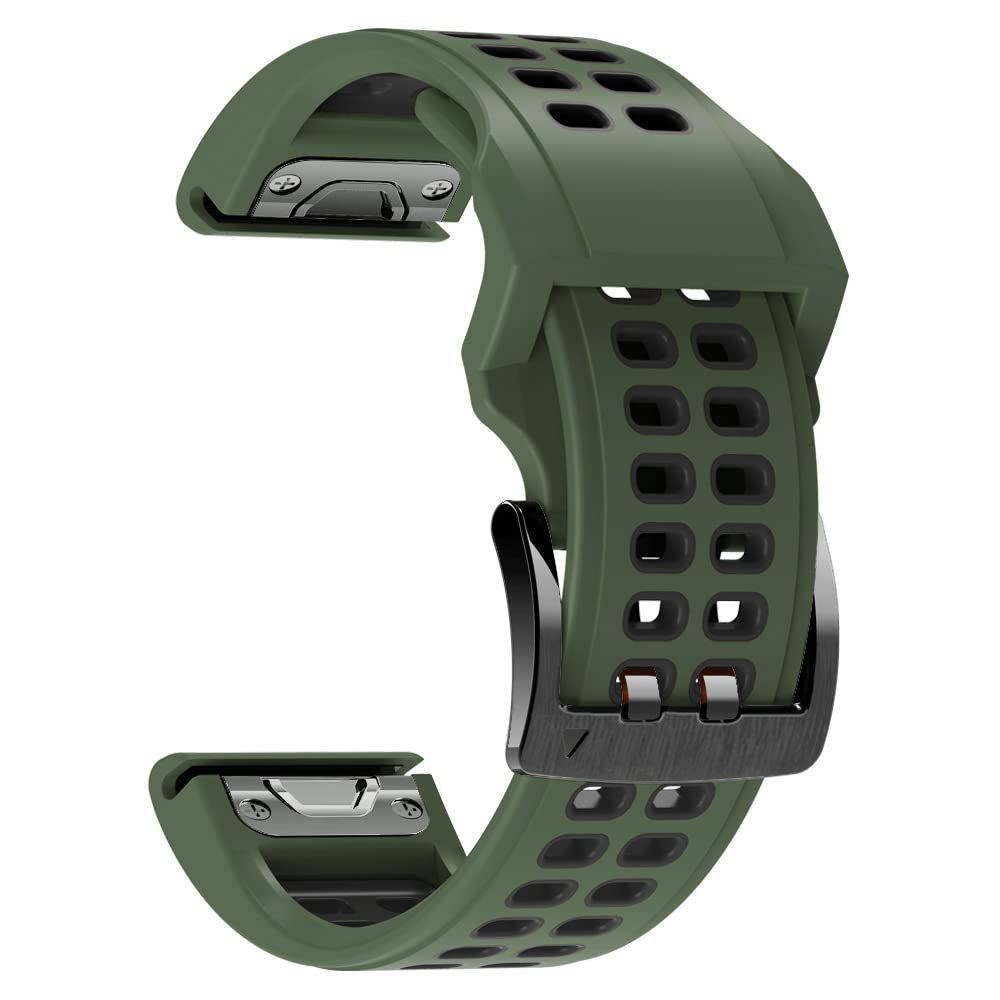 BCMCBV 22 26mm Bracelet For Garmin Fenix 7 7X Smart Watch Straps Silicone Fenix 6 6X Pro 5X 5 945 Descent Mk2 Quick Release Watchband(J,22mm Fenix 5 5Plus)