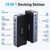 8K USB C Laptop Docking Station Dual Monitor,MOKiN Docking Station 3 Monitors with 2*DisplayPort,HDMI,15 in 1 USB C Dock 100W PD,6*USB Ports,Ethernet,SD&TF,for Dell/HP/MacBook (Include Power Adapter) view 2