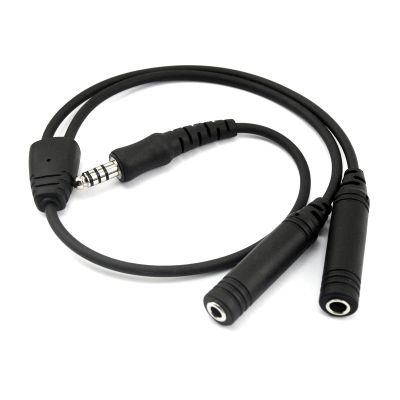 AIRVOICE General Aviation GA Plugs to Helicopter Adapter, GA Twin-Plug PJ-068 PJ-055 to U174 Helicopter Plug Adapter, Black