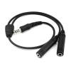 AIRVOICE General Aviation GA Plugs to Helicopter Adapter, GA Twin-Plug PJ-068 PJ-055 to U174 Helicopter Plug Adapter, Black view 1
