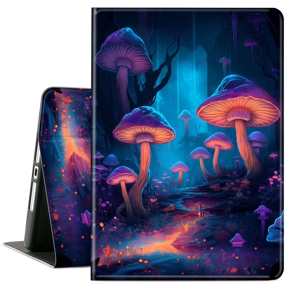 ACWDMKH Case for Microsoft Surface Pro 7 Plus/7/6/5/4 12.3 Inch Tablet,Leather Folio Adjustable Stand for Surface Pro Case 12.3,Glitter Mushroom