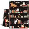 ACWDMKH Case for Microsoft Surface Pro 7 Plus/7/6/5/4 12.3 Inch Tablet,Leather Folio Adjustable Stand for Surface Pro Case 12.3,Bookshelf Cute Cat view 1