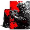 ACWDMKH Case for Microsoft Surface Pro 7 Plus/7/6/5/4 12.3 Inch Tablet,Leather Folio Adjustable Stand for Surface Pro Case 12.3,Red Black Soldier view 1