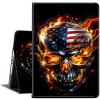 ACWDMKH Case for Microsoft Surface Pro 7 Plus/7/6/5/4 12.3 Inch Tablet,Leather Folio Adjustable Stand for Surface Pro Case 12.3,Fire Flag Skull view 1