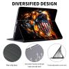 ACWDMKH Case for Microsoft Surface Pro 7 Plus/7/6/5/4 12.3 Inch Tablet,Leather Folio Adjustable Stand for Surface Pro Case 12.3,Fire Flag Skull view 2