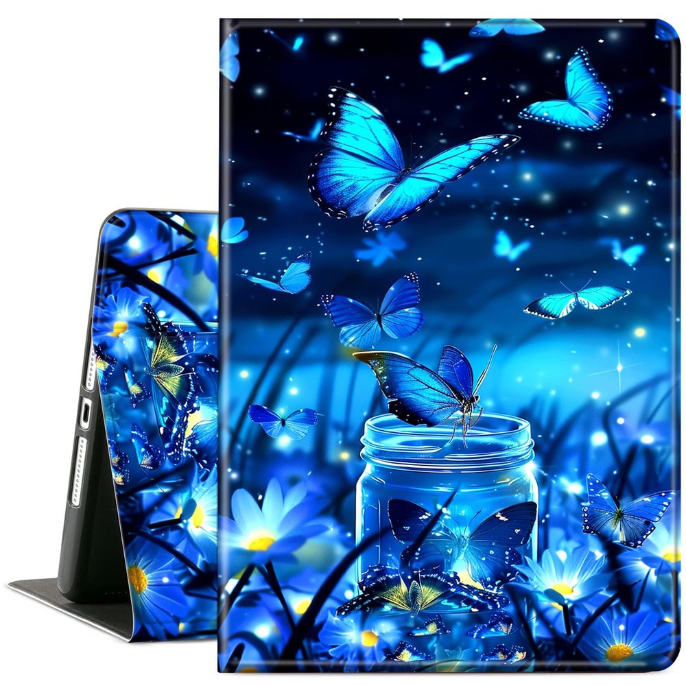 ACWDMKH Case for Microsoft Surface Pro 7 Plus/7/6/5/4 12.3 Inch Tablet,Leather Folio Adjustable Stand for Surface Pro Case 12.3,Blue Butterfly