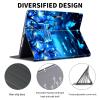 ACWDMKH Case for Microsoft Surface Pro 7 Plus/7/6/5/4 12.3 Inch Tablet,Leather Folio Adjustable Stand for Surface Pro Case 12.3,Blue Butterfly view 2