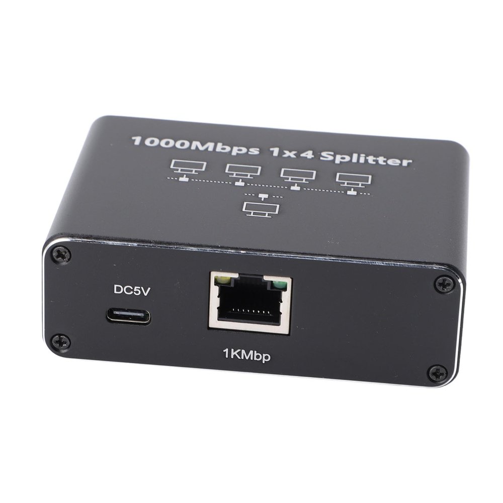 1000Mbps RJ45 Gigabit Ethernet Splitter, Up to 100m Distance, Plug and Play, Aluminum Alloy Material, Compatible with Computers, TVs, Game Consoles, for Home Office