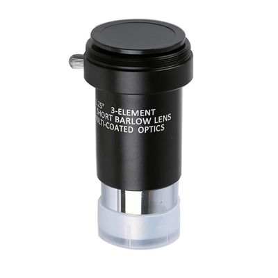1.25 Inch 3X Barlow Lens 3-Element Optical Lens Aluminum Alloy Frame W/ M42x0.75 Camera Thread for Astronomical Telescope