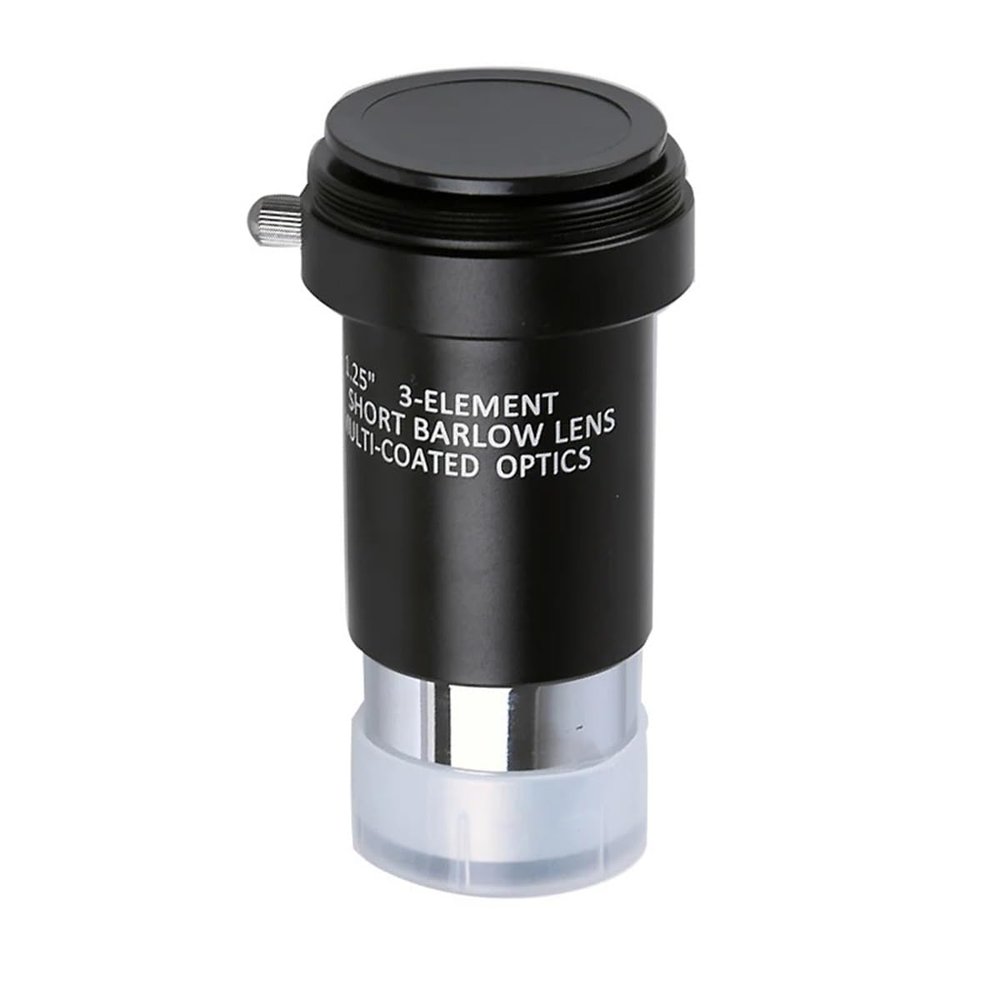 1.25 Inch 3X Barlow Lens 3-Element Optical Lens Aluminum Alloy Frame W/ M42x0.75 Camera Thread for Astronomical Telescope