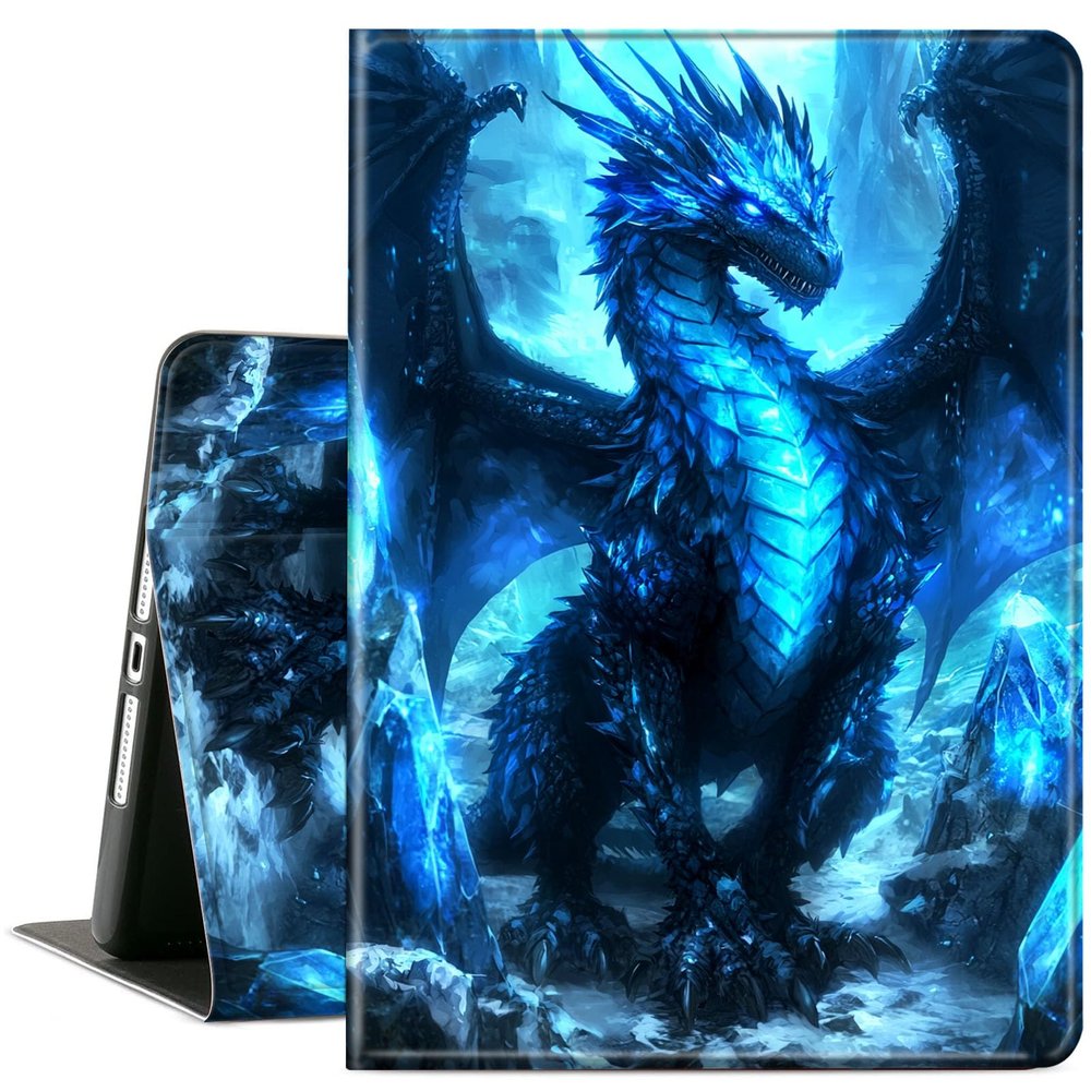 ACWDMKH Case for Microsoft Surface Pro 7 Plus/7/6/5/4 12.3 Inch Tablet,Leather Folio Adjustable Stand for Surface Pro Case 12.3,Blue Glitter Dragon