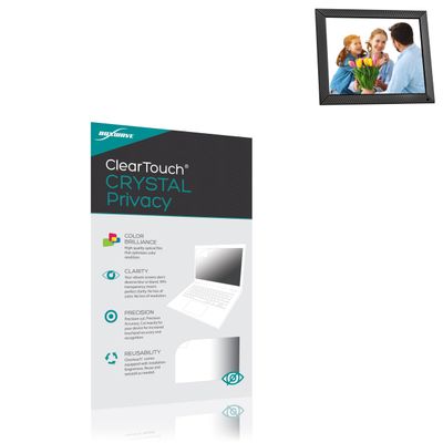 BoxWave Screen Protector Compatible with FULLJA Digital Picture Frame (17 in) - ClearTouch Crystal Privacy (2-Pack), Privacy Screen Protector Flexible Film Clear