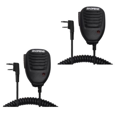 2 Packs Speaker Microphone PTT Handheld with Headphones Jack Compatible with UV-5R UV-82 F8HP 888S 5R Plus UV-K6 UV-K5 GT-3TP GT-5TP H-777walkie talkies