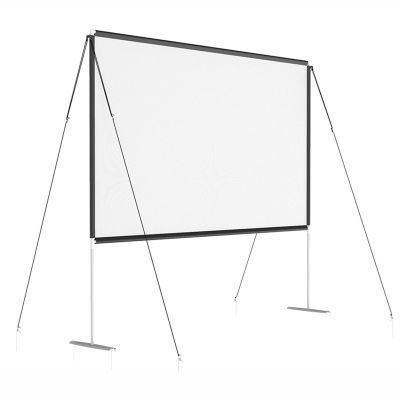 100 Inch Portable Outdoor Projector Screen with Stand and Bag, 16:9 Ultra HD Polyester Curtain, for Home Cinema Theater Presentation Education(180g)