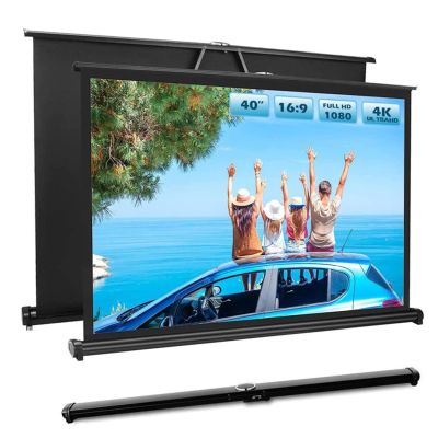 40/50in Small Projector Screen, Retractable Pull Up Screen, Floor Projector Screen, 4K Portable Screen for Tabletop Projector(40in,4:3)