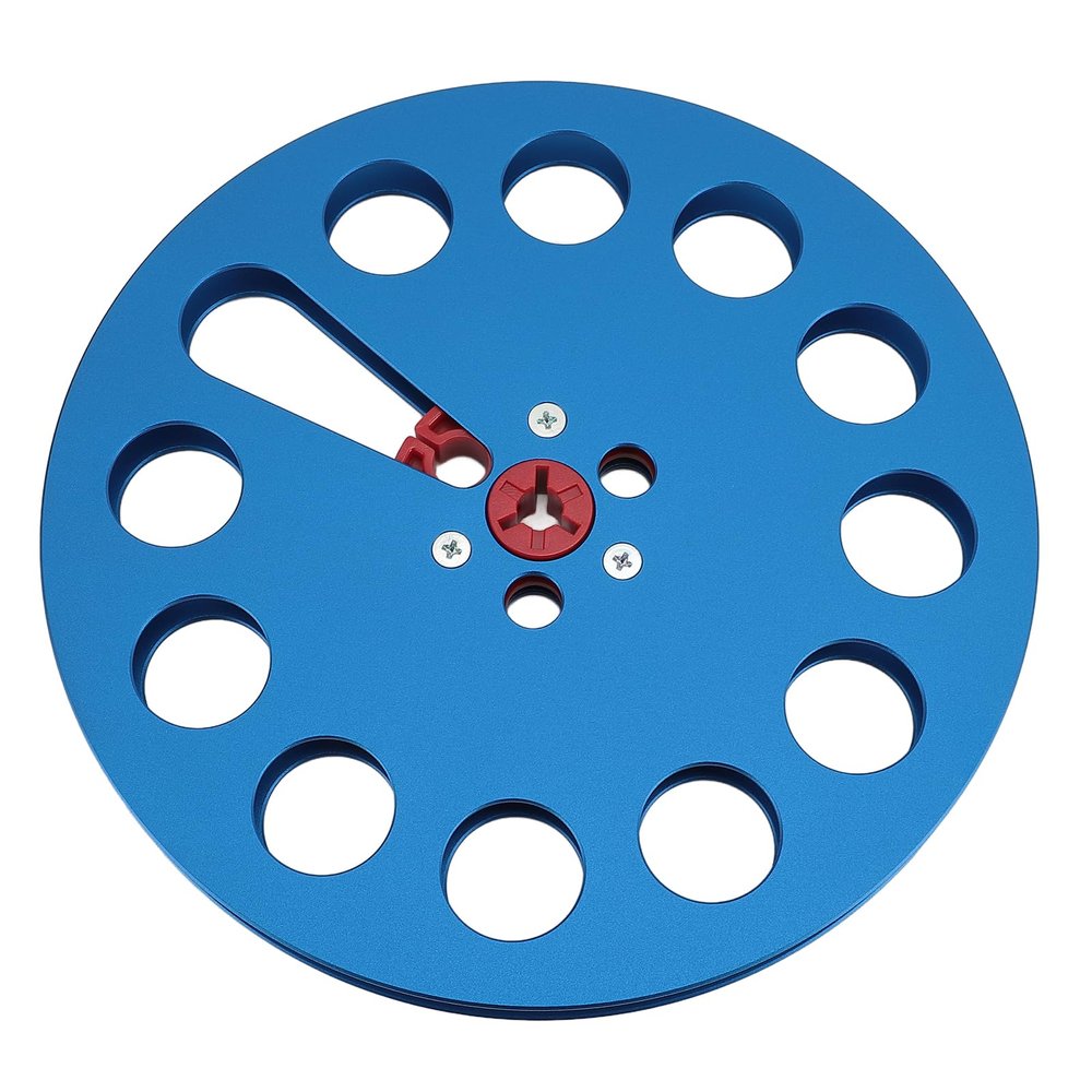 1/4 7 Inch Empty Tape Reel, Universal Open Reel Sound Tape Empty Reel, Aluminum Alloy Take Up Reel to Reel with 11 Holes for Tape Recorder (Blue)