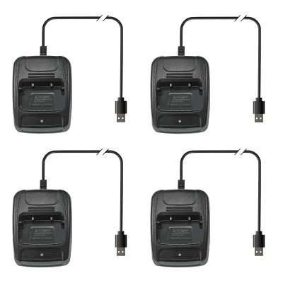 4 Packs BF-888S Charger USB Plug Adapter Replacemeny for BF-777S Walkie Talkie for Adult Two Way Radio Charger Dock with Indicator