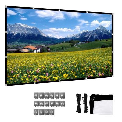 4K HD Projector Screen - 60-200 Inch Projector Screen 16:9/4:3 Foldable Portable Projector Movies Screen for Home Theater Outdoor Indoor Projector Screen, with Hooks and Cords(4:3,60 inch screen)