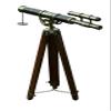 Double Barrel Brass Telescope with Wooden Tripod Stand Nautical Floor Standing Brass Telescopes 55 Inch view 1