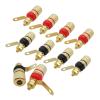 10Pcs Gold Plated Binding Post Amplifier Sp/ea-ker Terminal Banana Socket Panel Mount Connectors Fit Compatible 4mm Banana Plugs Connector view 1