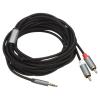DMiotech 3.5mm to RCA Cable, 16ft 2 RCA Male to Aux Audio Adapter RCA Y Splitter for Smartphones, Speakers, HDTV, Tablets, Home Theater view 1