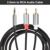 DMiotech 3.5mm to RCA Cable, 16ft 2 RCA Male to Aux Audio Adapter RCA Y Splitter for Smartphones, Speakers, HDTV, Tablets, Home Theater view 3