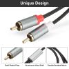 DMiotech 3.5mm to RCA Cable, 16ft 2 RCA Male to Aux Audio Adapter RCA Y Splitter for Smartphones, Speakers, HDTV, Tablets, Home Theater view 4