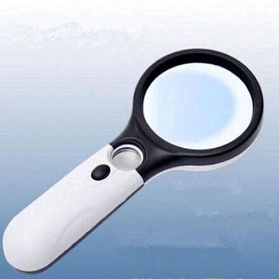 CZCZC Magnifiers, 3 Led Light Handheld Jewelry Magnifier Reading Magnifier 40X 5X Magnifying Glass Magnifier/Black (White)