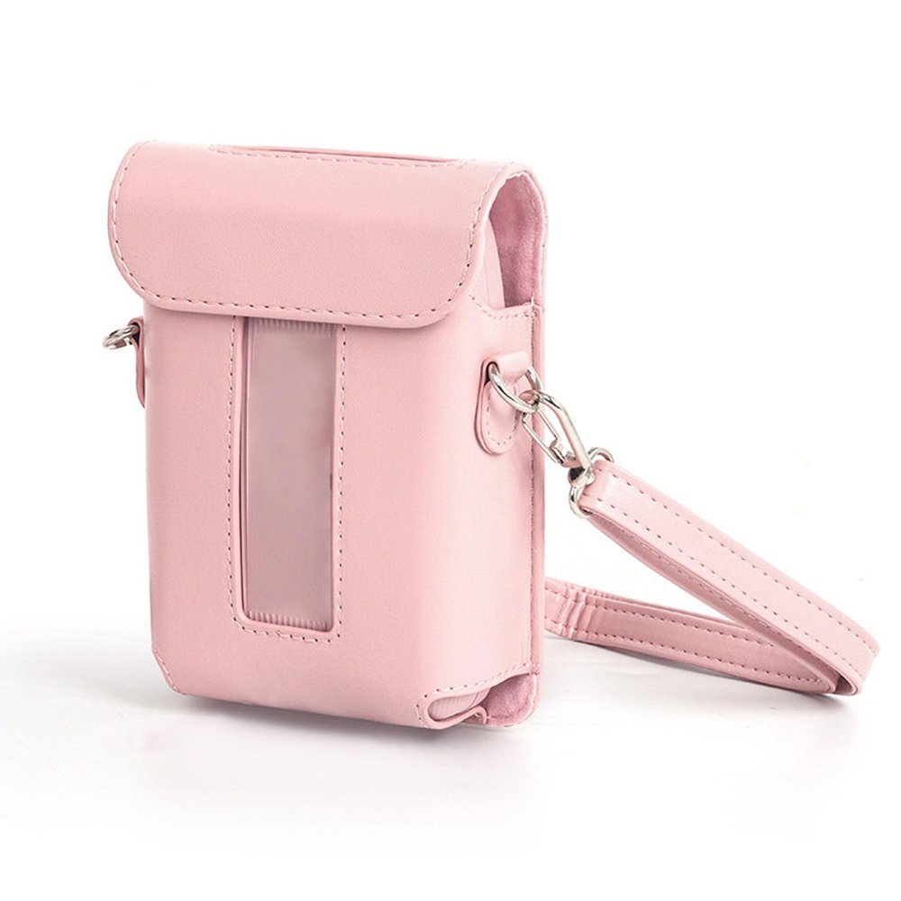 Carrying Case for Link 3, PU Leather Protective Case Cover for Link 3 Smartphone Printer with Shoulder Strap, Carrying Storage Bag (Pink)