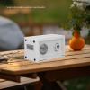 GOWENIC Cordless BT Speaker, Desktop BT Speaker with Planet Decor Night Light, HiFi Surround Sound Sound, Small Memory Card AUX Modes Support, Portable BT Speaker for Bedroom (White) view 3