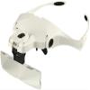 CZCZC Magnifiers, Multiple Lens Magnifying Glasses Magnifier Interchangeable 5 Pcs Lenses Headband 2Led Head Lamps/White (White) view 1