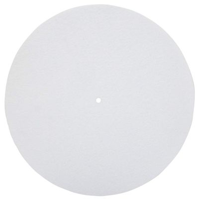 Audiophile Pad for Record Players, Premium Wool Material, Exquisite Workmanship, Delicate Sound, Nonslip Grooves, Compatible with All Turntables (White)