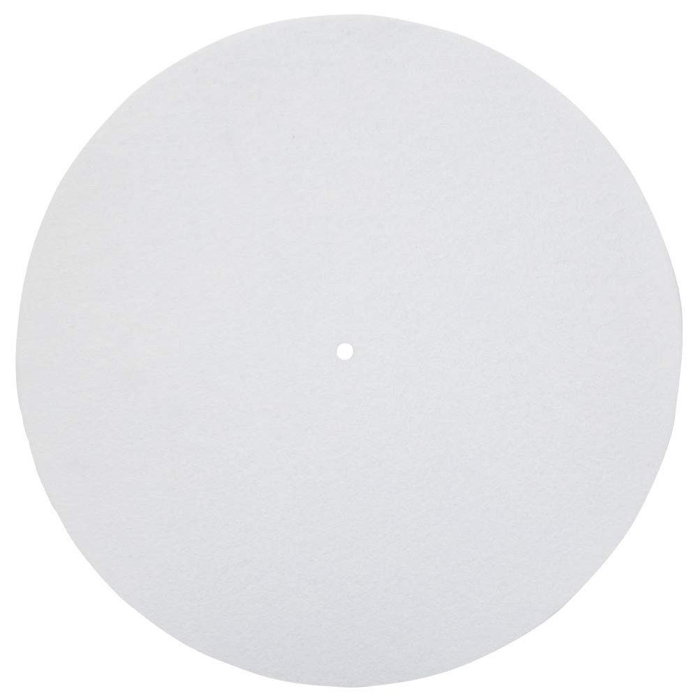 Audiophile Pad for Record Players, Premium Wool Material, Exquisite Workmanship, Delicate Sound, Nonslip Grooves, Compatible with All Turntables (White)