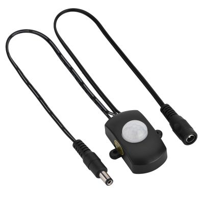 FILFEEL Mini PIR Infrared Motion Sensor Detector for LED Strips, Adjustable Delay Range for Energy Saving, Great for Home Automation (Black)