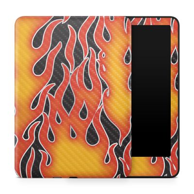 Carbon Fiber Tablet Skin Compatible with Amazon Kindle Paperwhite 12th (2024) - Hot Flames - Premium 3M Vinyl Protective Wrap Decal Cover - Easy to Apply | Crafted in The USA by MightySkins