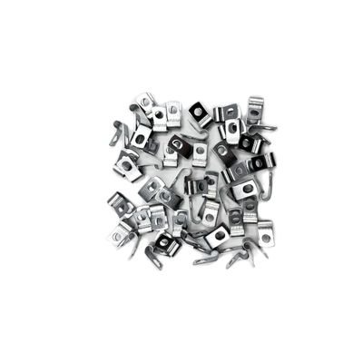 Galvanized Steel Cable Clamp, Loop Strap, Without Cushion, Cable Clamping Dia. 1/4 in, Hot Dipped Galvanized Clamp Finish, Pack of 50 (1/4 in)