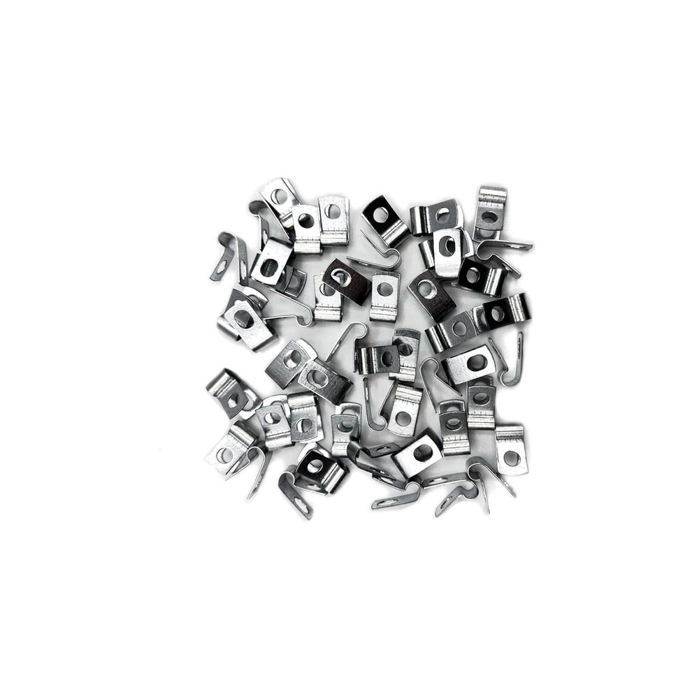 Galvanized Steel Cable Clamp, Loop Strap, Without Cushion, Cable Clamping Dia. 1/4 in, Hot Dipped Galvanized Clamp Finish, Pack of 50 (1/4 in)