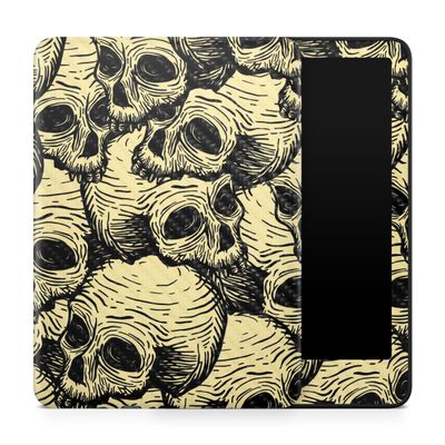 Carbon Fiber Tablet Skin Compatible with Amazon Kindle Paperwhite 12th (2024) - Inked Skulls - Premium 3M Vinyl Protective Wrap Decal Cover - Easy to Apply | Crafted in The USA by MightySkins