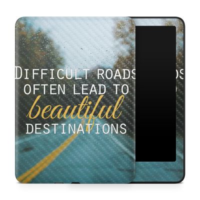 Carbon Fiber Tablet Skin Compatible with Amazon Kindle Paperwhite 12th (2024) - Difficult Roads - Premium 3M Vinyl Protective Wrap Decal Cover - Easy to Apply | Crafted in The USA by MightySkins