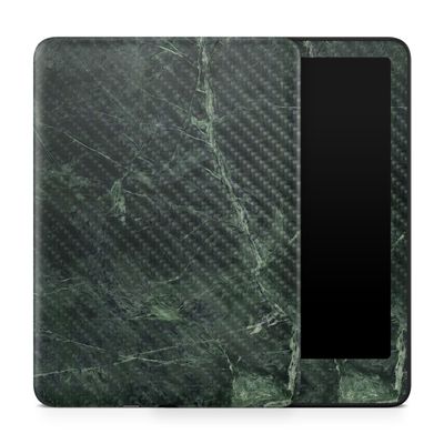Carbon Fiber Tablet Skin Compatible with Amazon Kindle Paperwhite 12th (2024) - Green Marble - Premium 3M Vinyl Protective Wrap Decal Cover - Easy to Apply | Crafted in The USA by MightySkins