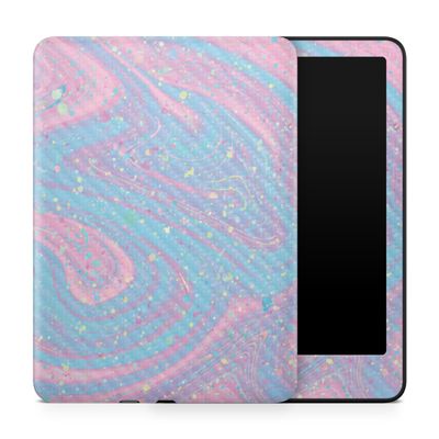 Carbon Fiber Tablet Skin Compatible with Amazon Kindle Paperwhite 12th (2024) - Cotton Candy Swirl - Premium 3M Vinyl Protective Wrap Decal Cover - Easy to Apply | Crafted in The USA by MightySkins