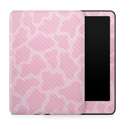 Carbon Fiber Tablet Skin Compatible with Amazon Kindle Paperwhite 12th (2024) - Pink Giraffe - Premium 3M Vinyl Protective Wrap Decal Cover - Easy to Apply | Crafted in The USA by MightySkins